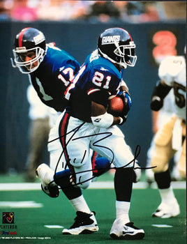 Tiki Barber Autographed 8X10 Football Photo