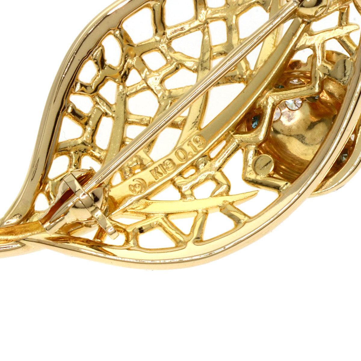Tasaki   Brooch Ladybug Leaf K18 Yellow Gold