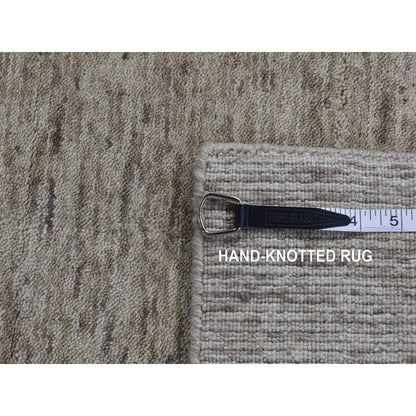 2'7"X18'2" Taupe Natural Colors Pure Wool Gabbeh Runner Hand Loomed Rug