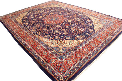 Handmade Vintage Oriental Rug 10X13 Ft Floral