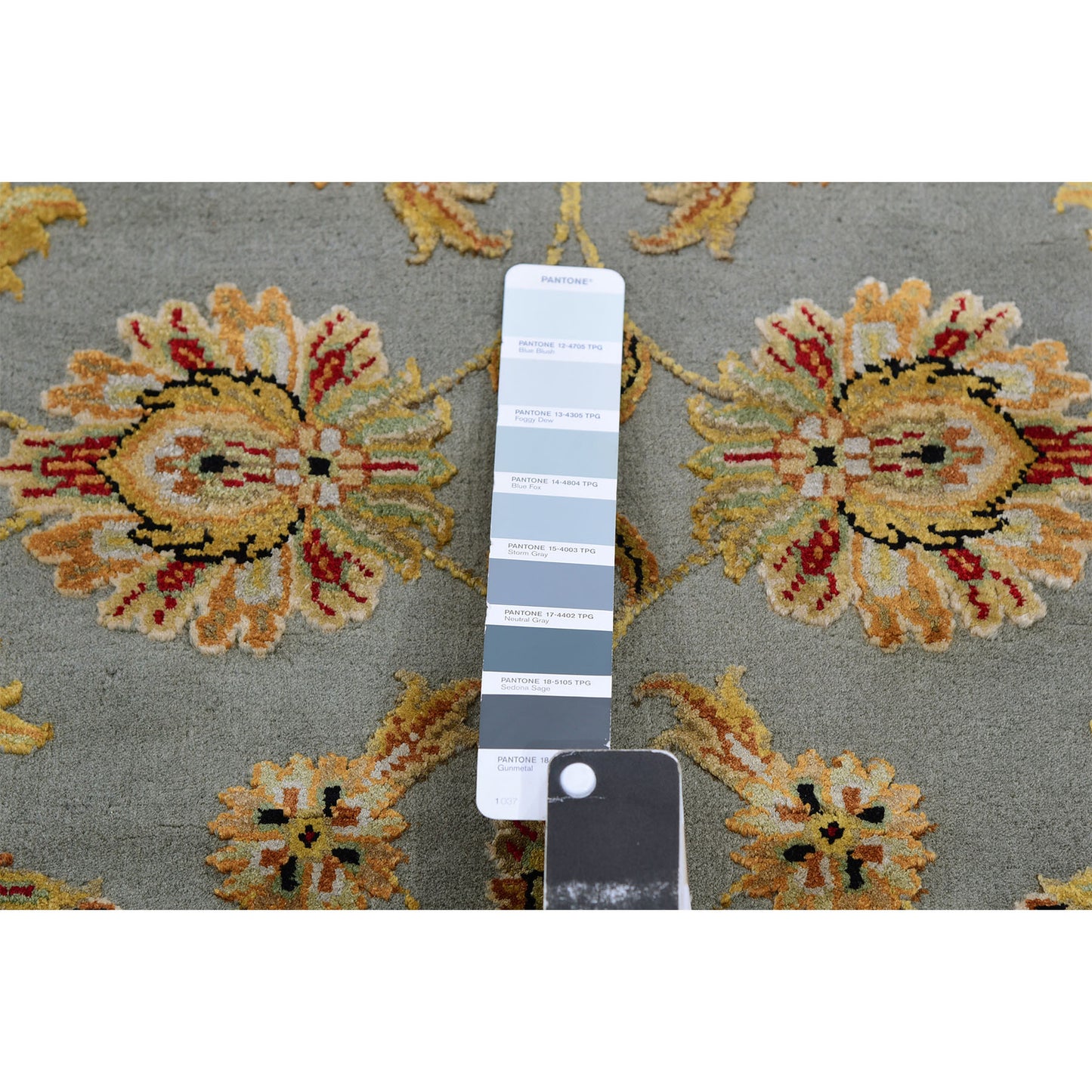 2'7"X18'2" Gray Silk And Wool Hand Knotted Rajasthan Design Xl Runner Rug