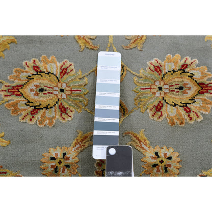 2'7"X18'2" Gray Silk And Wool Hand Knotted Rajasthan Design Xl Runner Rug