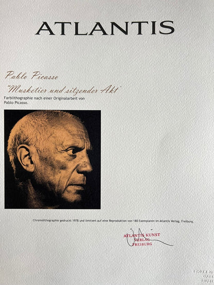 Pablo Picasso Lithograph Coa Signed Op Numbered In Pencil Crayon