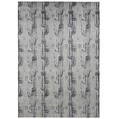 10'X14'5" Gray The Cane Design Silk With Wool Hand Knotted Rug