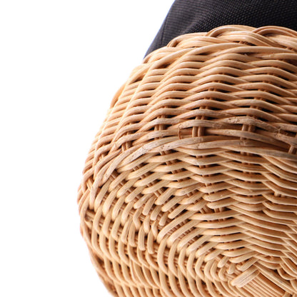 Prada Drawstring Bucket Bag Canvas And Wicker Small