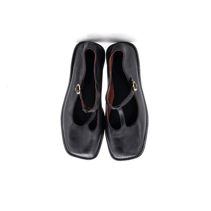 The Row Women'S Square T-Strap Flats Leather