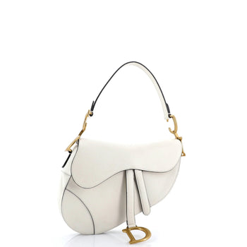 Christian Dior Saddle Handbag Leather Medium