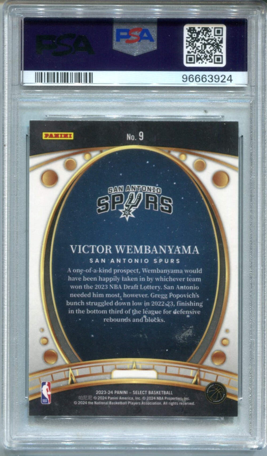 Victor Wembanyama 2023 Select Lodestars #9 Psa 9 Card