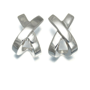 Cross Earrings 18K 750 White Gold