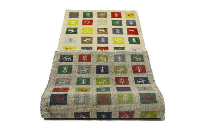 Handmade Pictorial Tribal Indo-Gabbeh Oriental