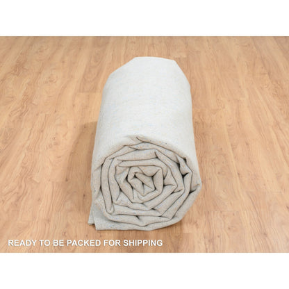 12'X17'10" Gray Jacquard Hand Loomed Tebraz Wool And Silk Oversized Rug