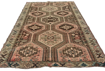 Semi-Antique Tribal Design Wool Oriental Rug