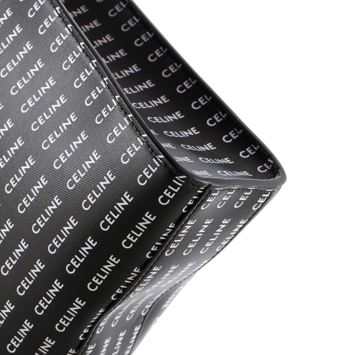 Celine Vertical Cabas Tote All Over Logo Print Leather Small