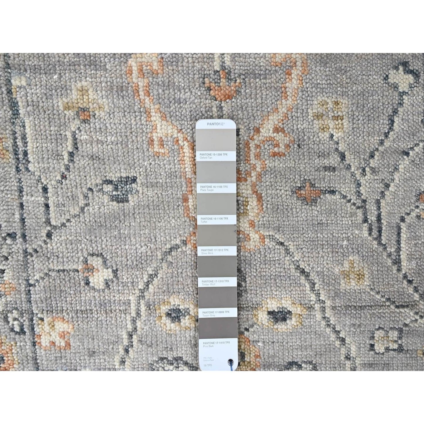 2'3"X11'2" Gray Oushak Design Soft Velvety Wool Hand Knotted Runner Rug