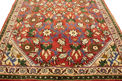 Rare Vintage Red Floral Oriental Runner Rug