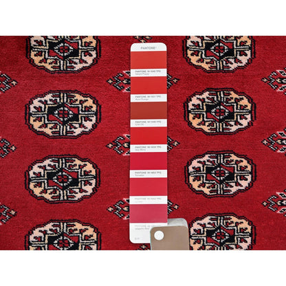 5'1"X8'1" Chili Red Princess Bokara Soft Wool Hand Knotted Mat Rug