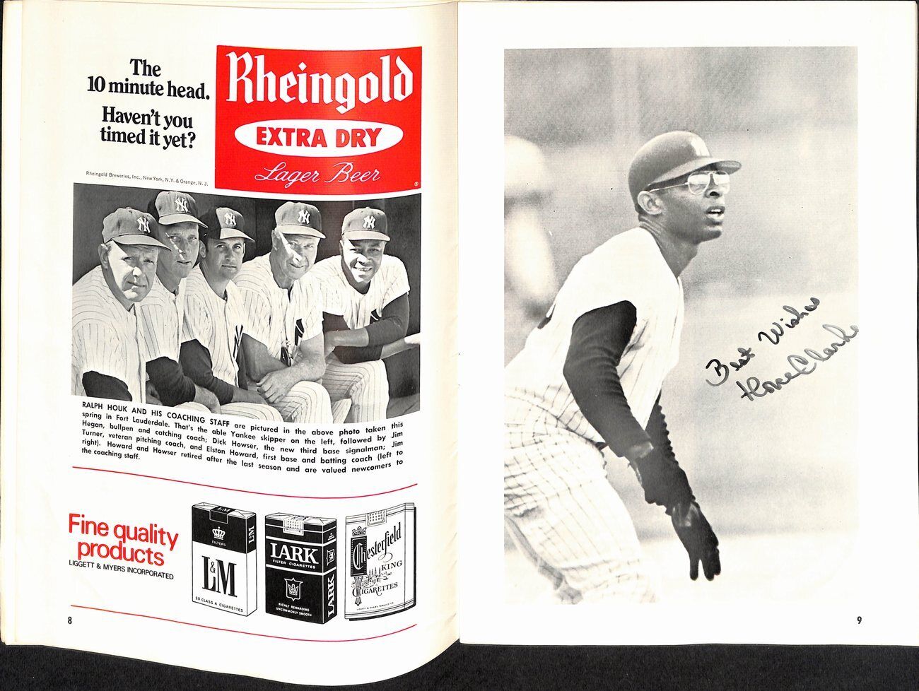1969 Yankees Vs. Oakland A'S Scorecard & Program