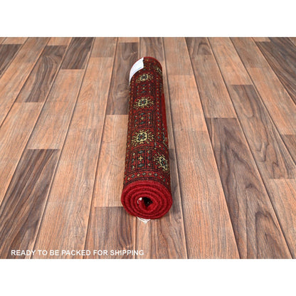 2'1"X3' Red Princess Bokara Tribal Medallions Rug Soft Wool Hand Knotted