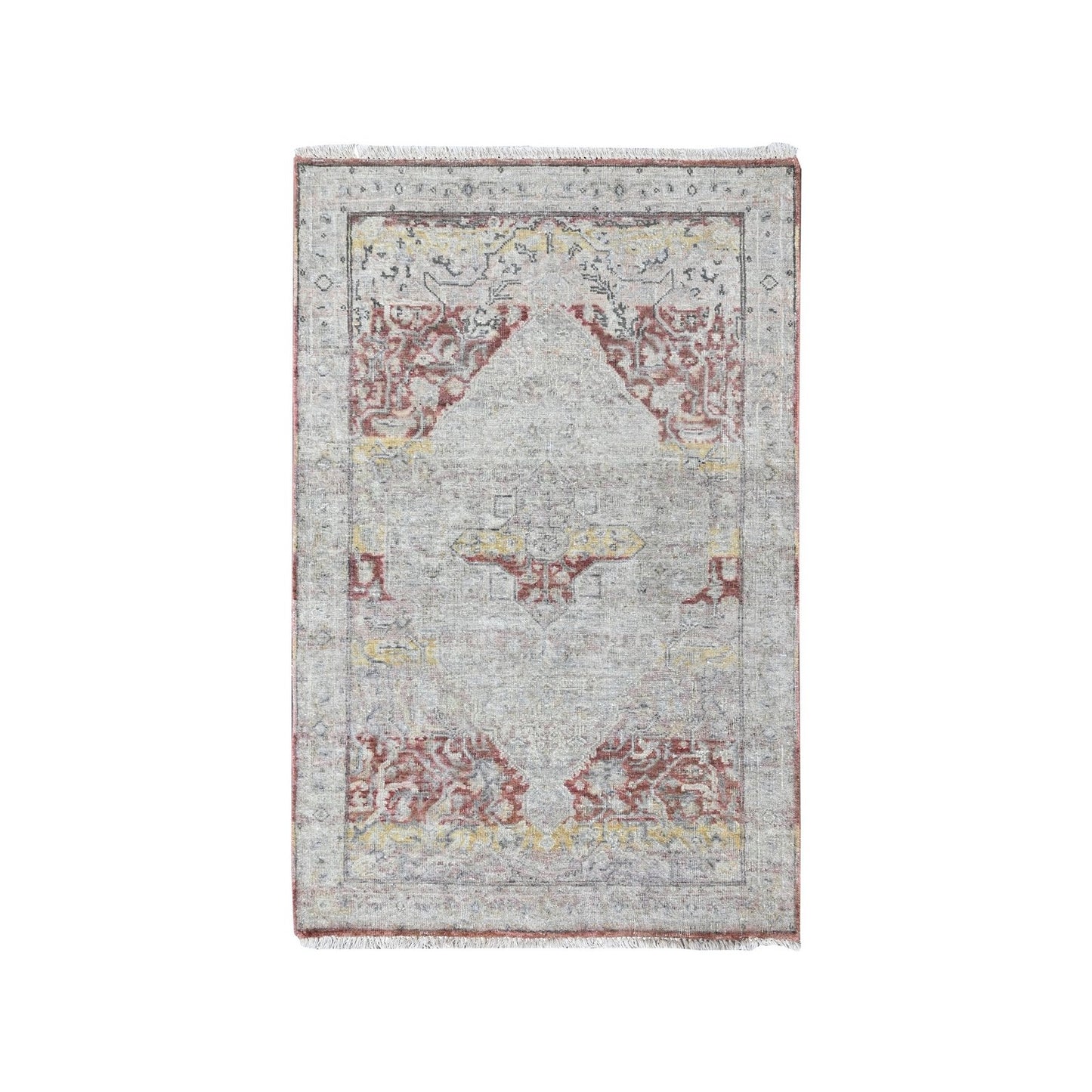 Ziegler Mahal Ivory Hand Knotted Rug 3'x5' Pure Wool