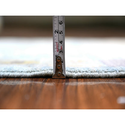 2'8"X11' Blue Fine Kashkuli Gabbeh Soft Wool Hand Knotted Rug