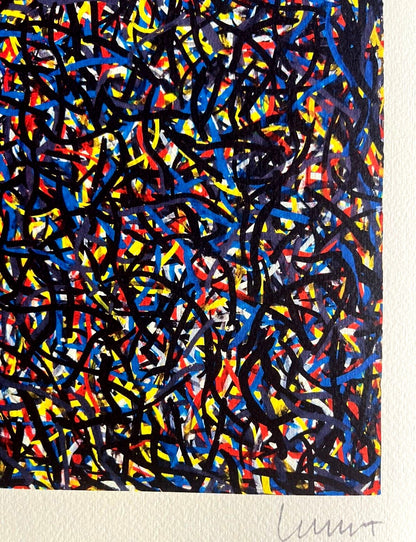 Sol Lewitt Lithograph Coa Hand Signed Numbered Stamp