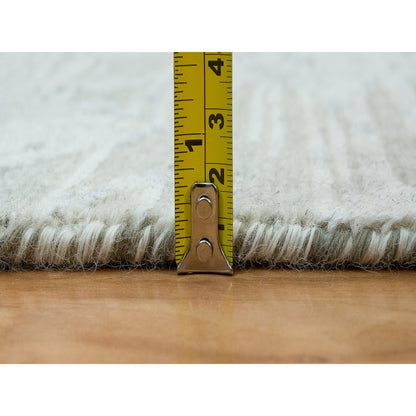Rug 2'7"x22' Gray Modern Design Hand Spun Wool Hand Knotted XL Runner