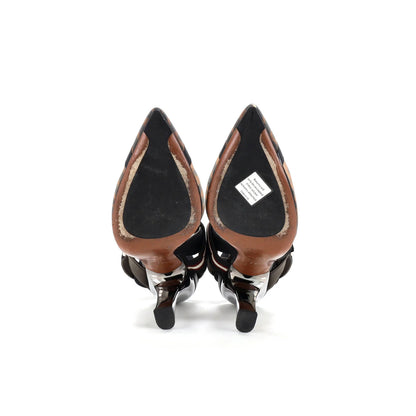 Fendi Women'S Colibri Slingback Pumps Zucca Mesh