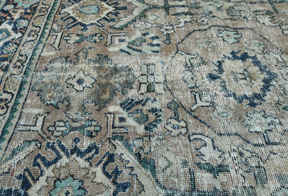 Antique Hand-Knotted Oriental Rug 7X10 Ft Floral