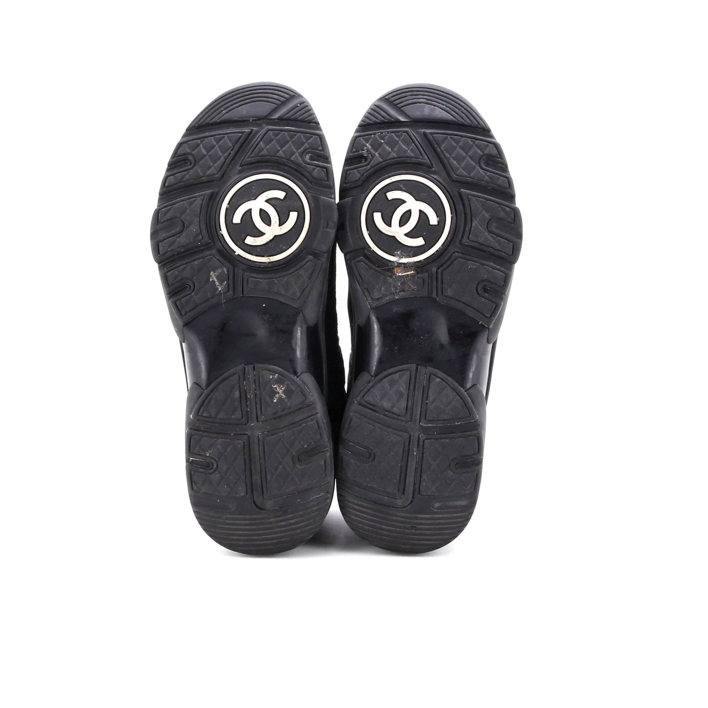 Chanel Women'S Cc Low-Top Sneakers Suede With Leather And Nylon