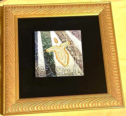 Andy Lakey - Archangel Michael Original Textured Painting On Wood Signed Framed