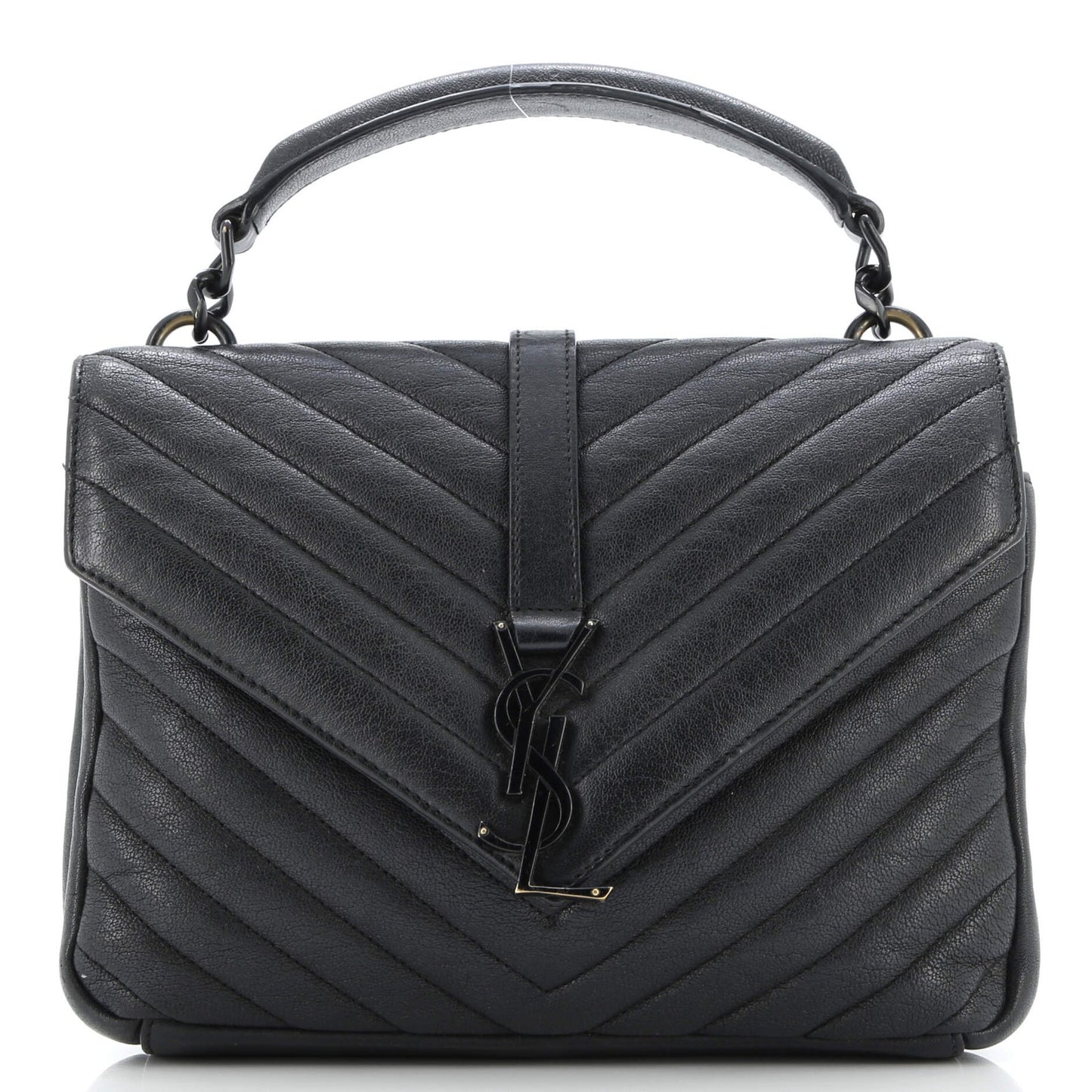 Saint Laurent Classic Monogram College Bag Matelasse Chevron Leather Medium
