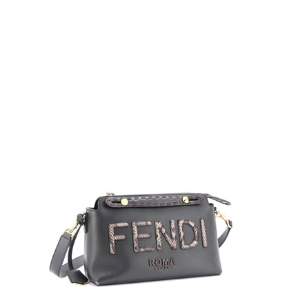 Fendi Logo By The Way Satchel Leather With Snakeskin Small