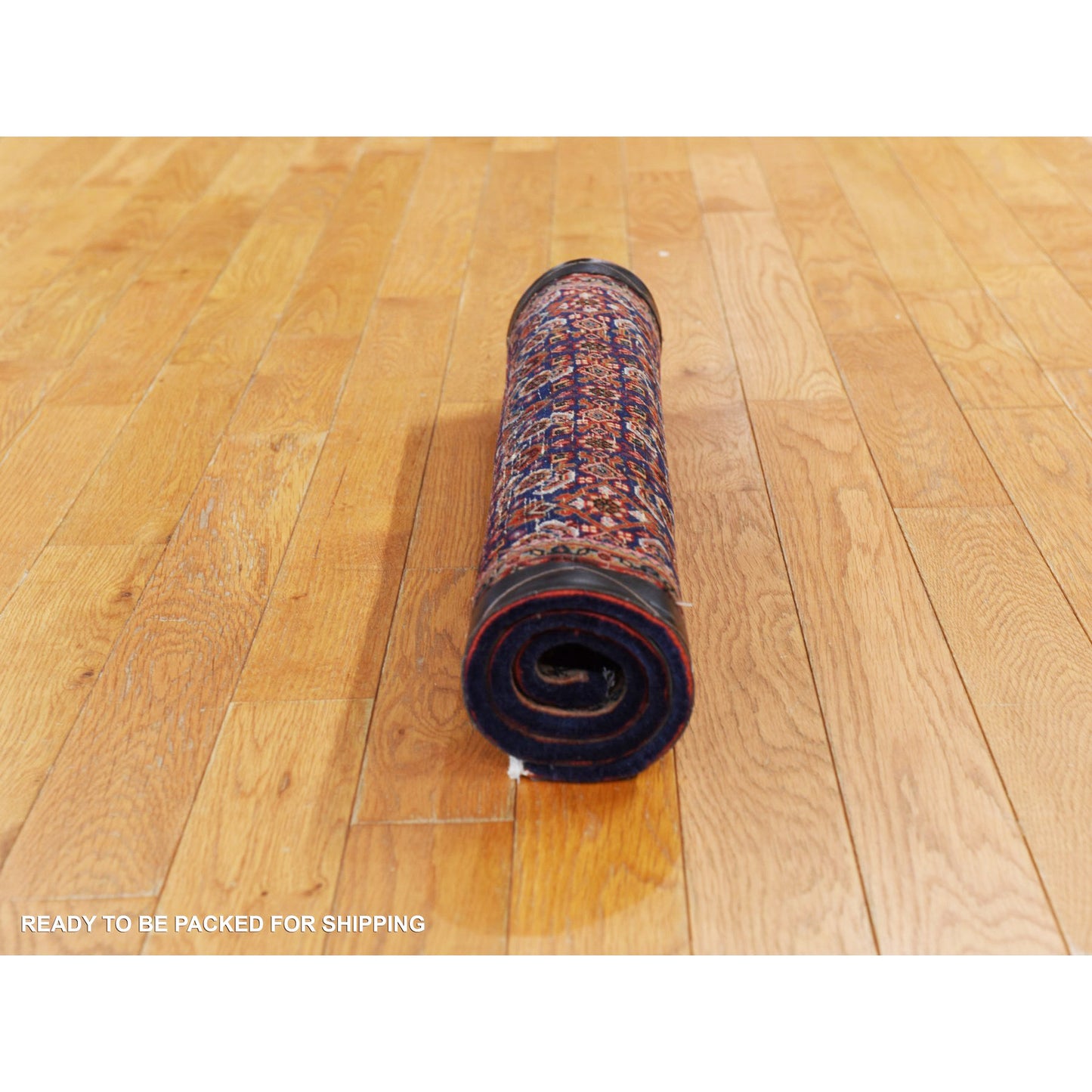 2'4"X2'4" Blue Vintage Zoroastrian Wool Hand Knotted 300 Kpsi Square Rug