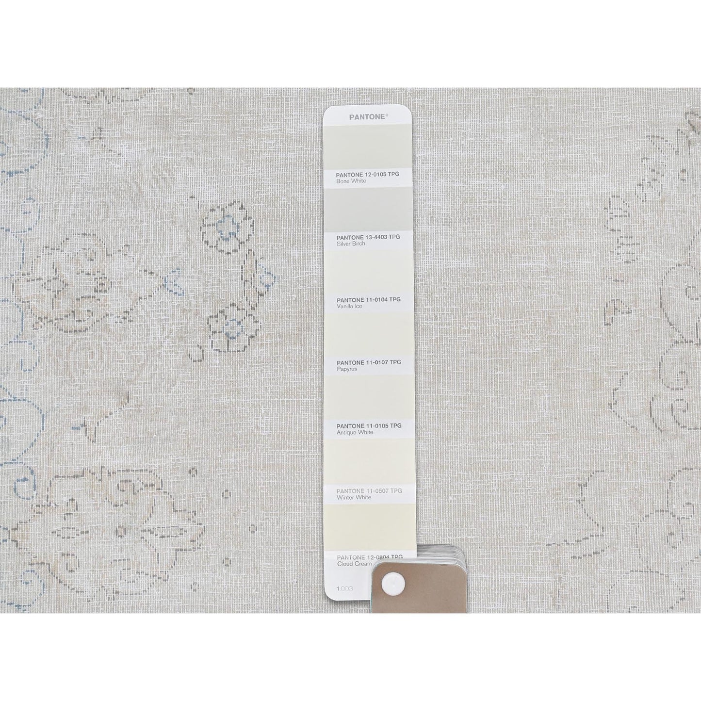 7'X10' Ivory Hand Knotted Vintage Farsian Karman Worn Wool Rug