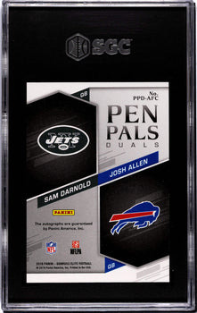 Josh Allen/Sam Darnold 2021 Panini Elite Pen Pals Duals #Ppd-Afc Sgc 9.5 Card