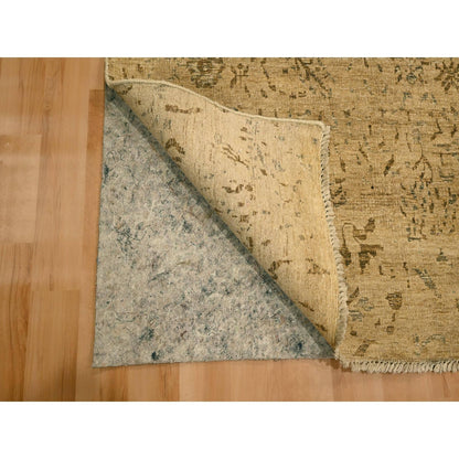 7'9"X10'1" Brown Arts And Crafts Design Natural Wool Hand Knotted Rug