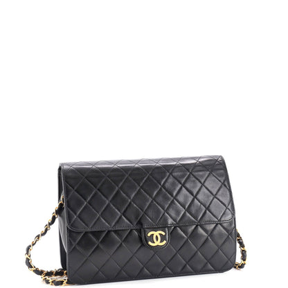 Chanel Vintage Clutch With Chain Quilted Leather Medium