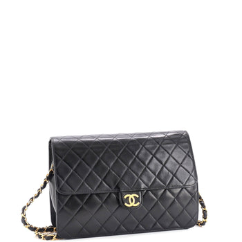 Chanel Vintage Clutch With Chain Quilted Leather Medium