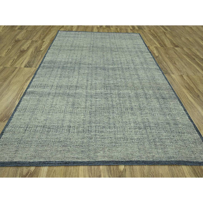 8'10"X11'10" Blue Hand Knotted Oriental Rug Oxidized Grass Design Wool