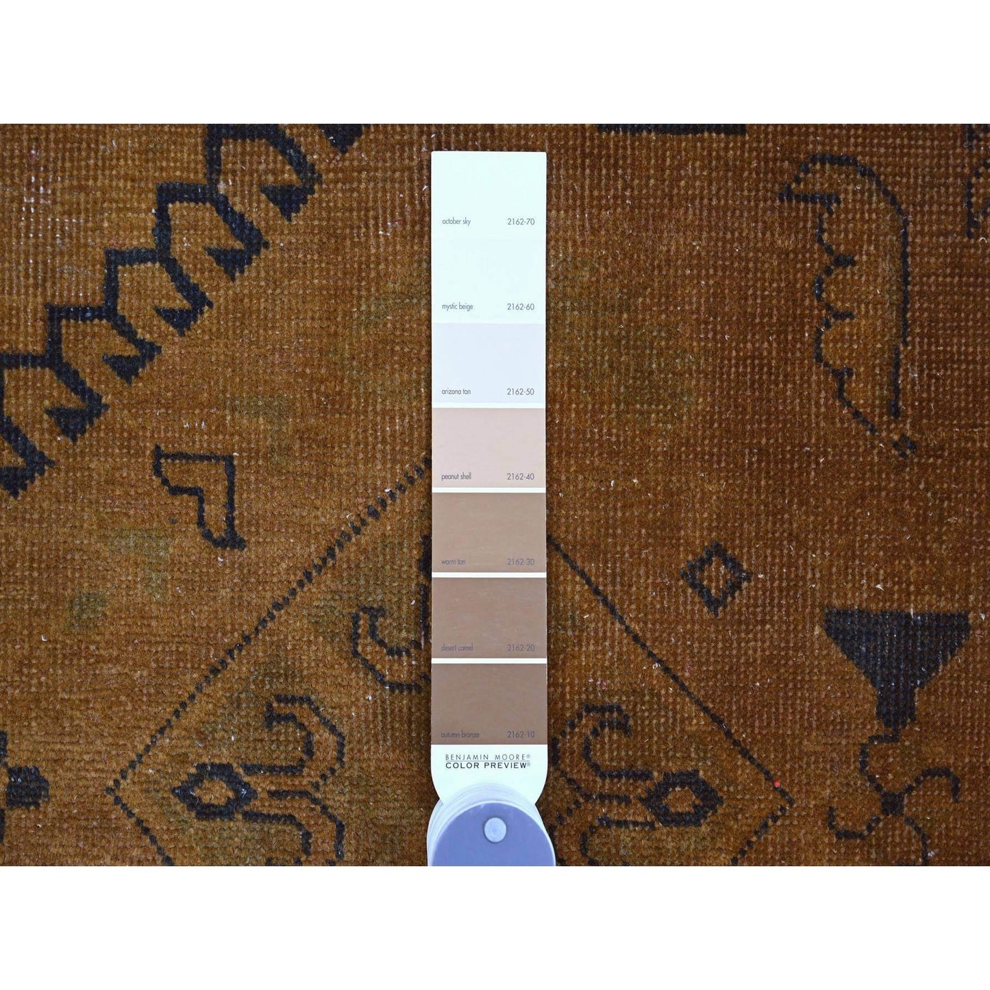 8'X9'5" Brown Overdyed Kazak Medallions Design Hand Knotted 100% Wool Rug