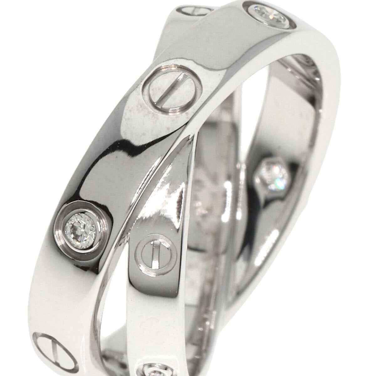 Cartier Ring Be Love Ring Diamond #47 K18 White