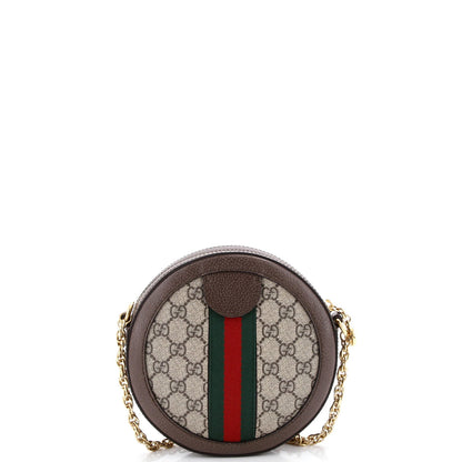 Gucci Ophidia Round Shoulder Bag Gg Coated Canvas Mini