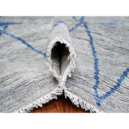 8'9"X11'6" Gray Boujaad Moroccan Berber Design Wool Hand Knotted Rug