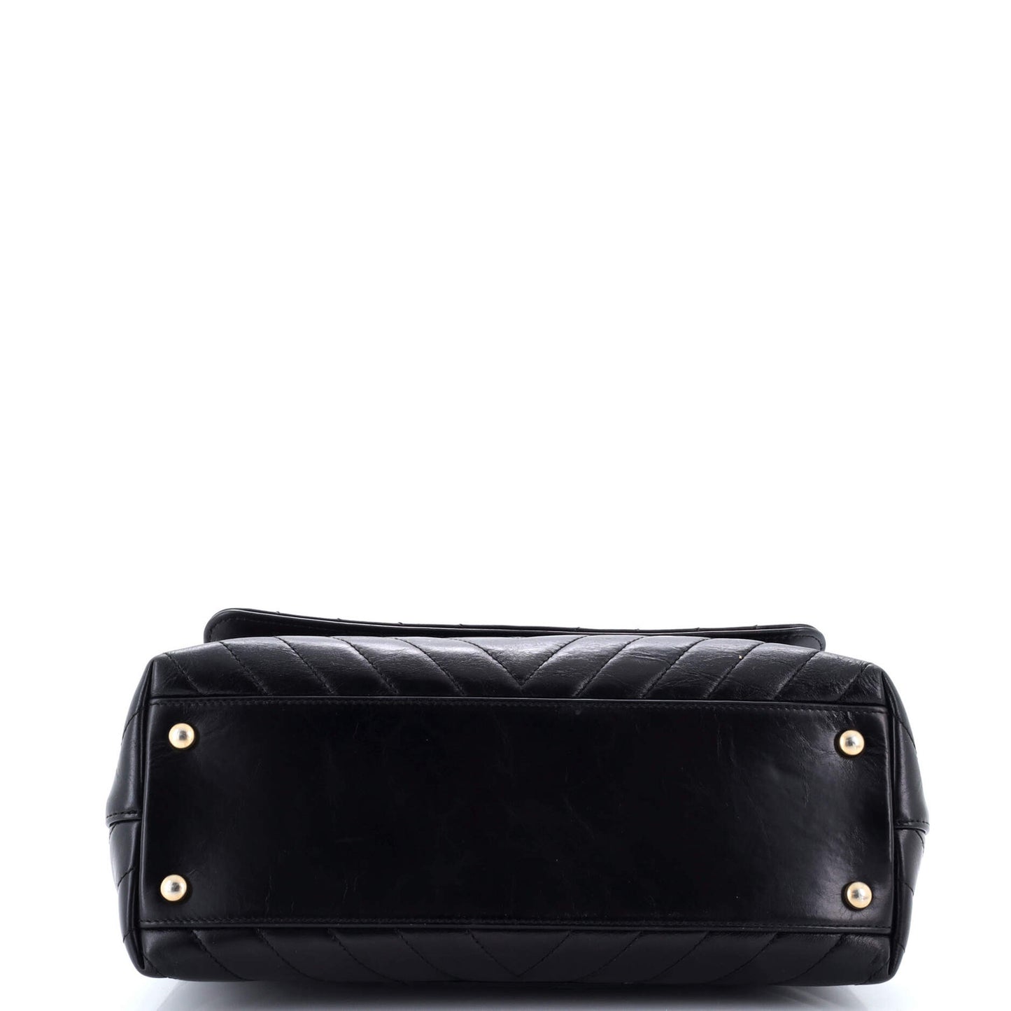 Chanel Coco Top Handle Bag Chevron Calfskin Small