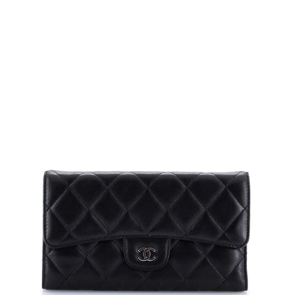 Chanel L-Flap Wallet Quilted Lambskin Long