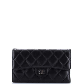 Chanel L-Flap Wallet Quilted Lambskin Long