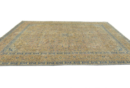 Hand-Knotted Distressed Vintage 9X12 Ft