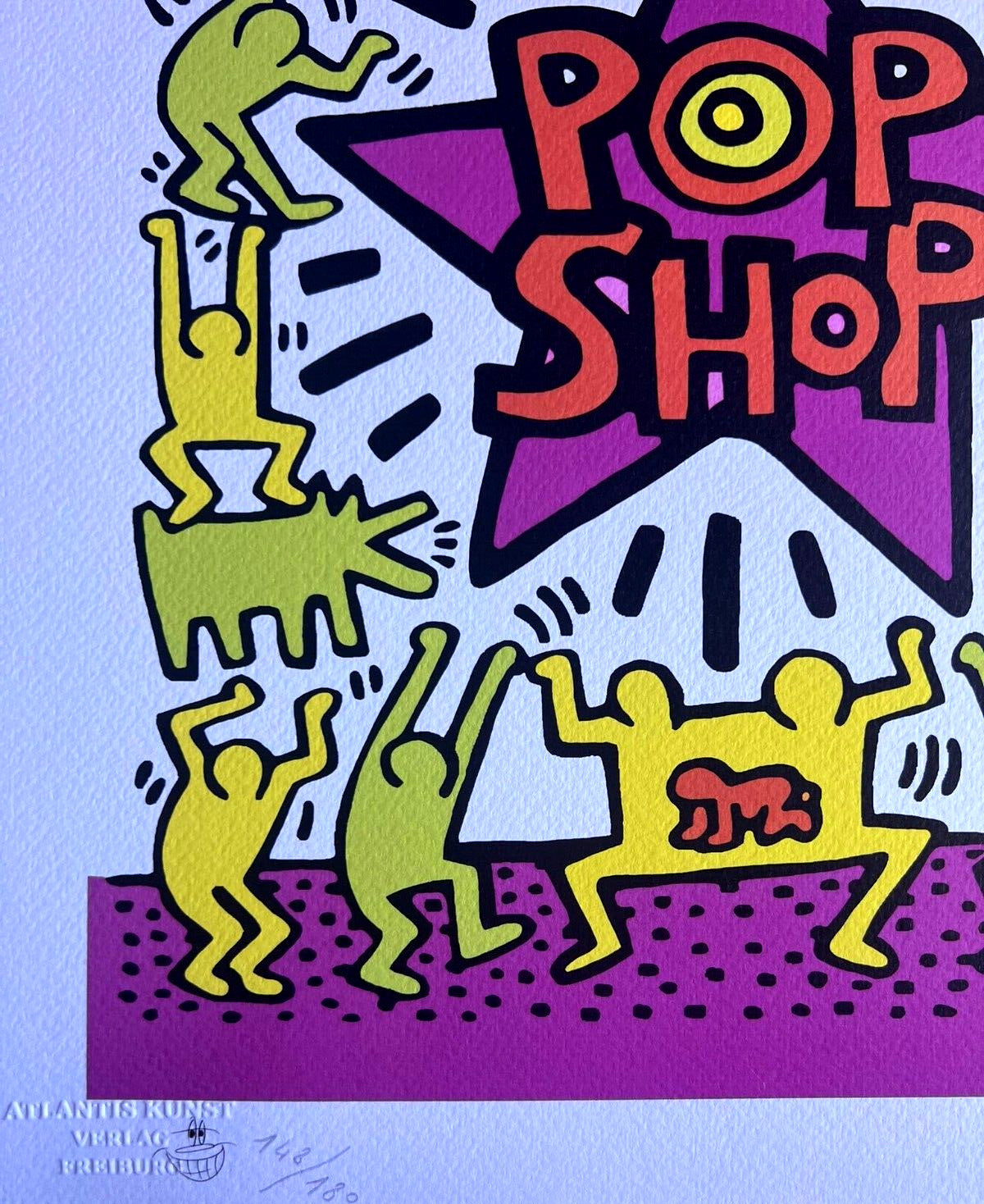 Keith Haring Lithograph From A Painting (Coa Signed In Pen) Numbered In Pencil