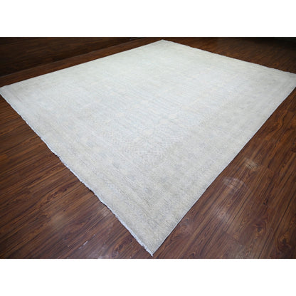 12'X14'3" Marian Blue Stone Washed Peshawar Wool Hand Knotted Rug