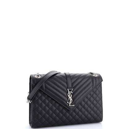 Saint Laurent Classic Monogram Envelope Satchel Mixed Matelasse Leather Large